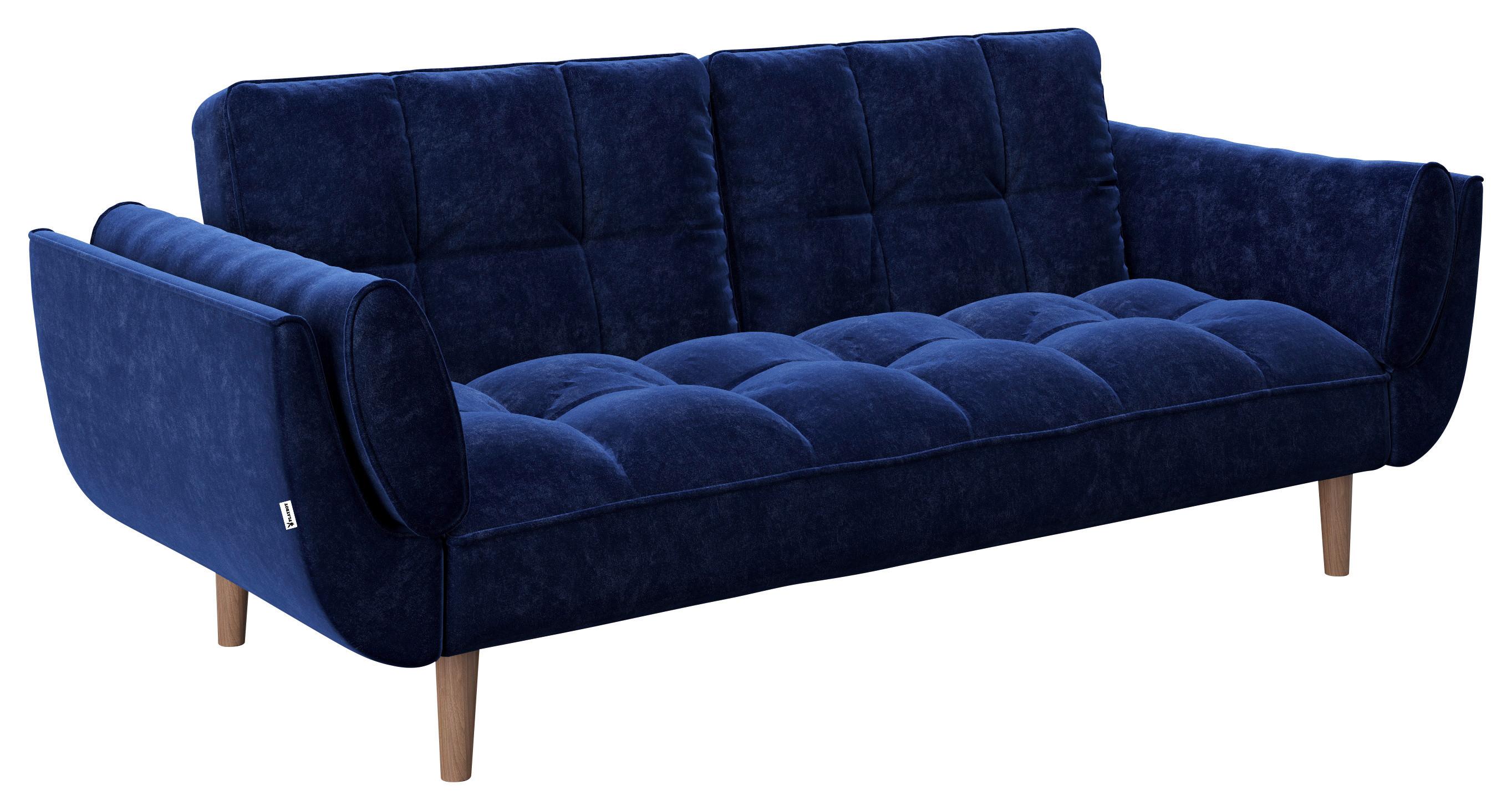 Playboy 2-Sitzer-Sofa Mit Schlaffunktion Scarlett Blau Samt