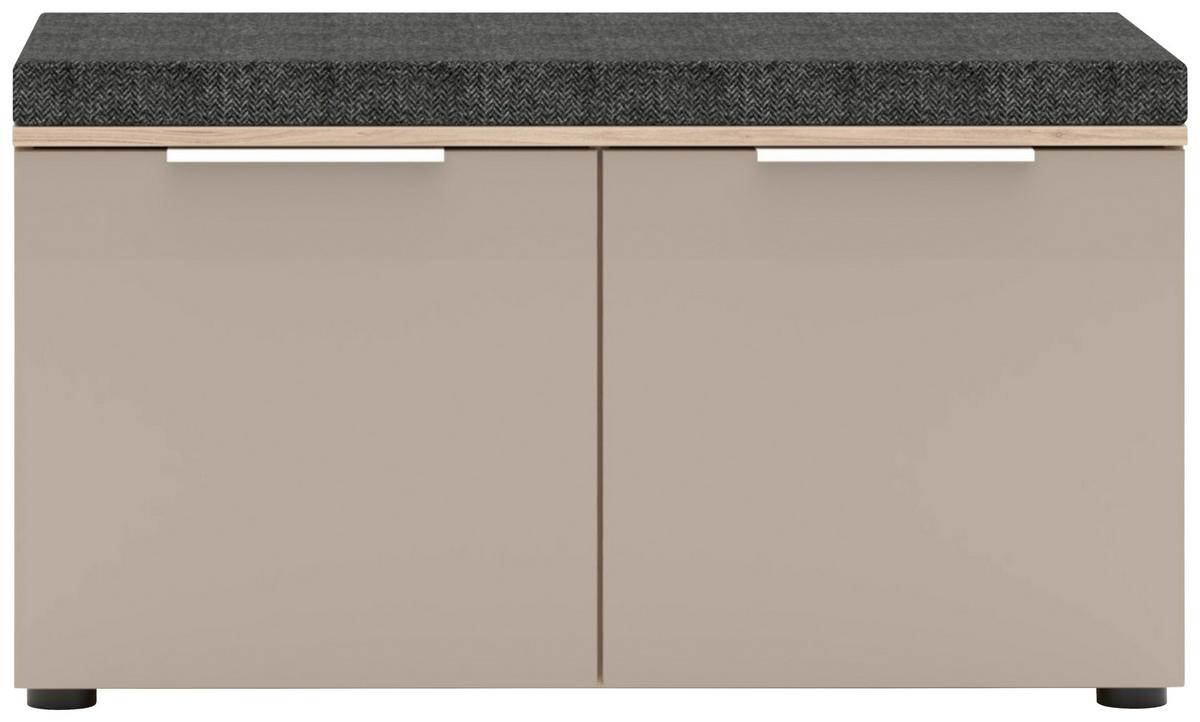 Előszobapad Siena 90/51cm - kasmírszínű/tölgyfa színű, Modern, faalapú anyag/üveg (90/51/41cm)