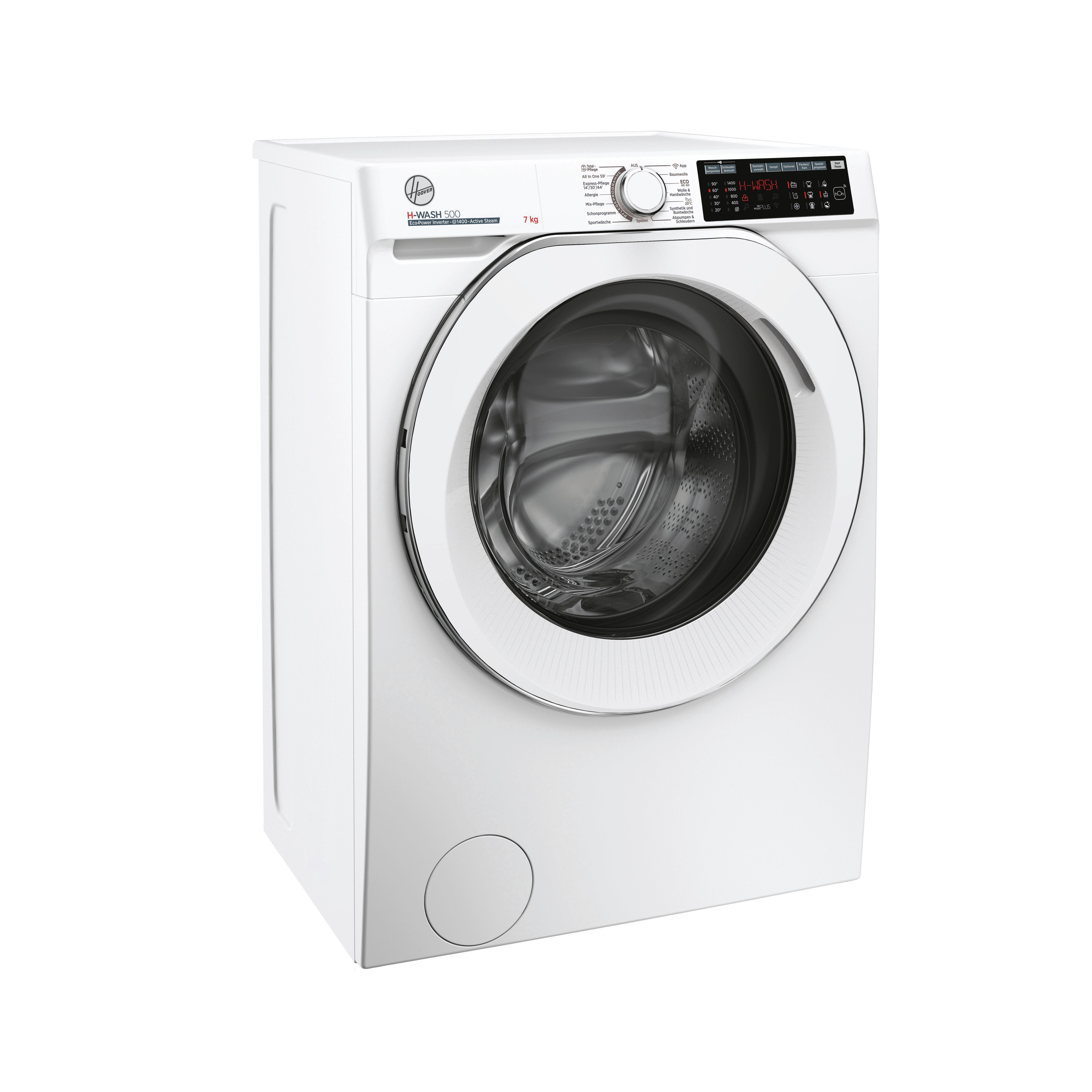 Waschmaschine Hoover Hwq4 47amc/1-84 7 Kg 1400 U/Min - Weiß, Basics, Glas/Kunststoff (60/85/45cm) - Hoover