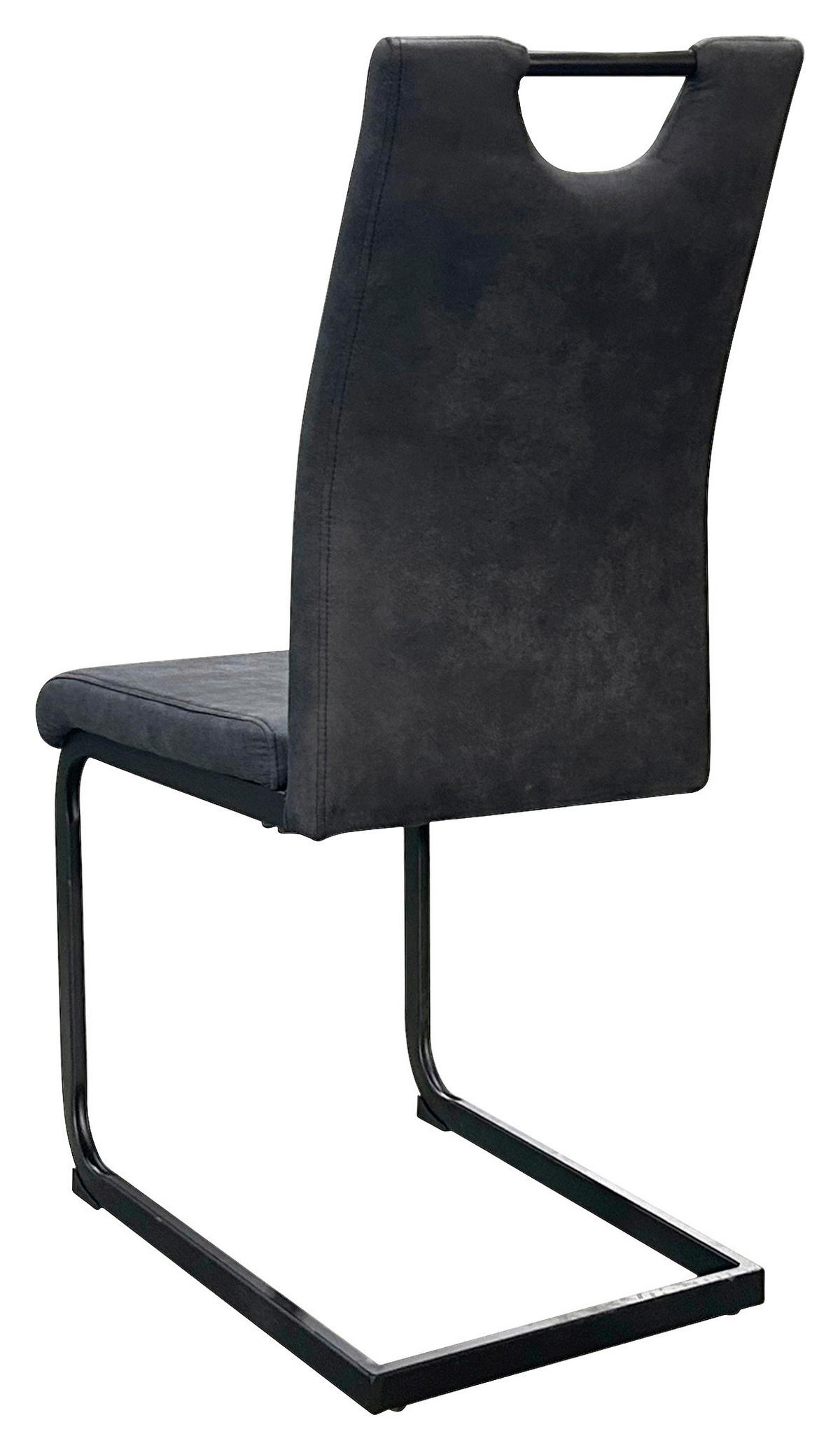 Schwingstuhl-set Banff, Anthrazit, B: 42 Cm - Anthrazit/Schwarz, Design, Textil/Metall (42/97/58cm) - MID.YOU
