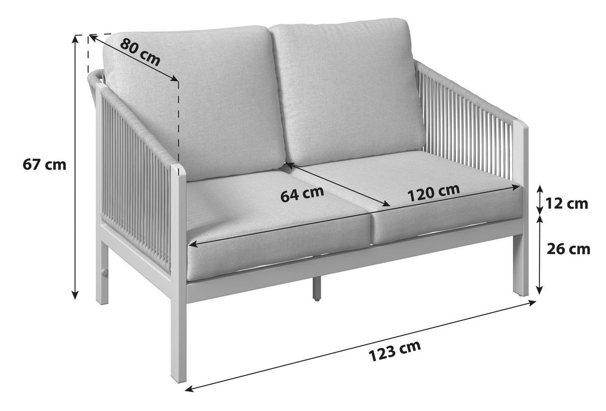 LOUNGESOFA PALMA - Hellbraun/Beige, MODERN, Kunststoff/Textil (123/67/80cm) - Beldano