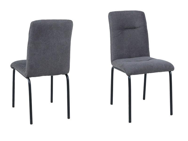 Stuhl-Set dunkelgrau, B: 44,5cm - Dunkelgrau/Schwarz, Design, Textil/Metall (44,5/87/55,5cm) - Livetastic