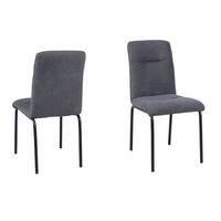 Stuhl-Set dunkelgrau, B: 44,5cm - Dunkelgrau/Schwarz, Design, Textil/Metall (44,5/87/55,5cm) - Livetastic
