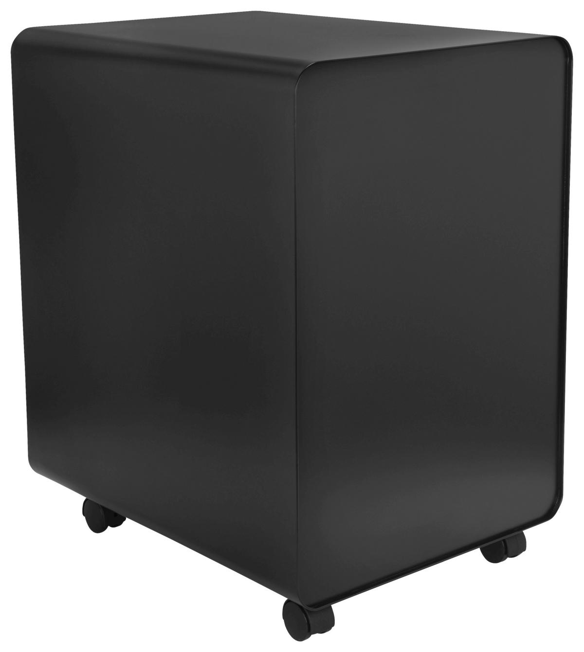Rollcontainer Color Plus I Schwarz - Schwarz, MODERN, Kunststoff/Metall (40/60/50cm) - MID.YOU