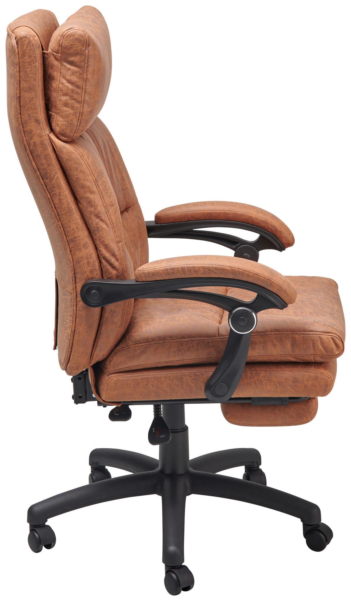 Chefsessel Bernie - Schwarz/Braun, LIFESTYLE, Holz/Kunststoff (66/114 - 122/71,5cm) - MID.YOU