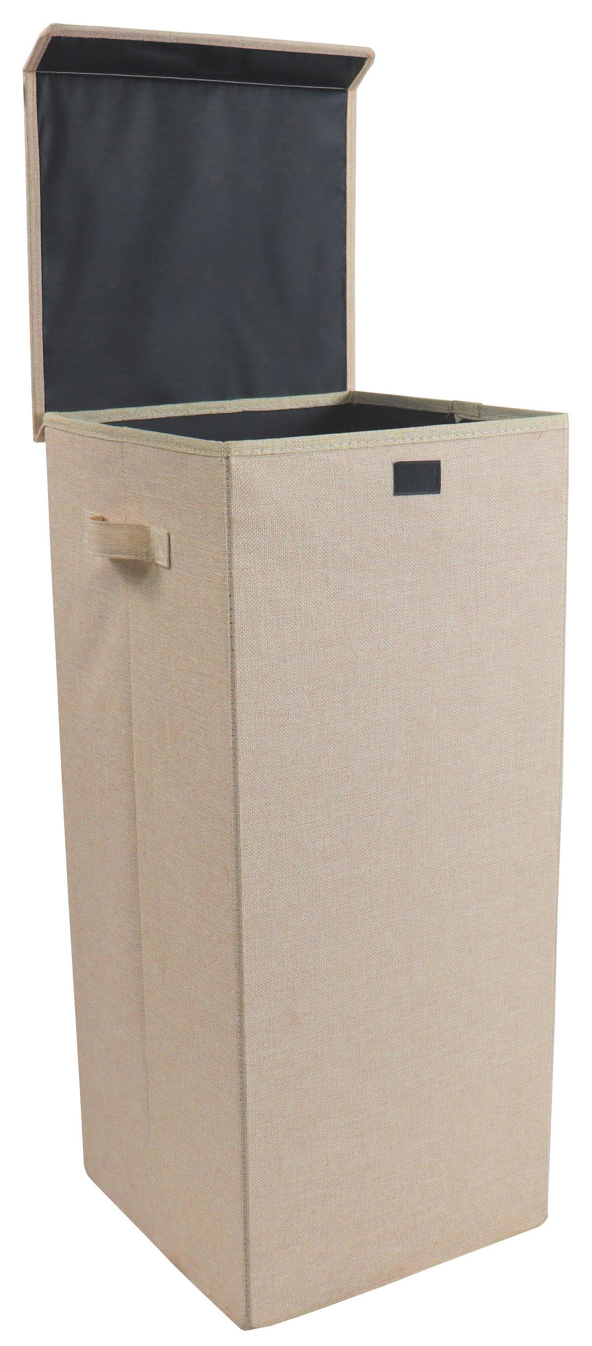 Wäschekorb Dreso L Creme 30x70x30 cm - Creme, MODERN, Textil (30/70/30cm) - MID.YOU