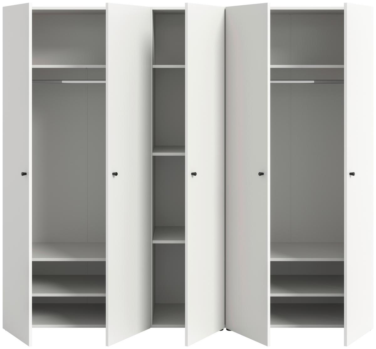 Drehtürenschrank Darwin, Weiß B: 200 Cm - Weiß, MODERN, Holzwerkstoff (200/176/51cm) - MID.YOU