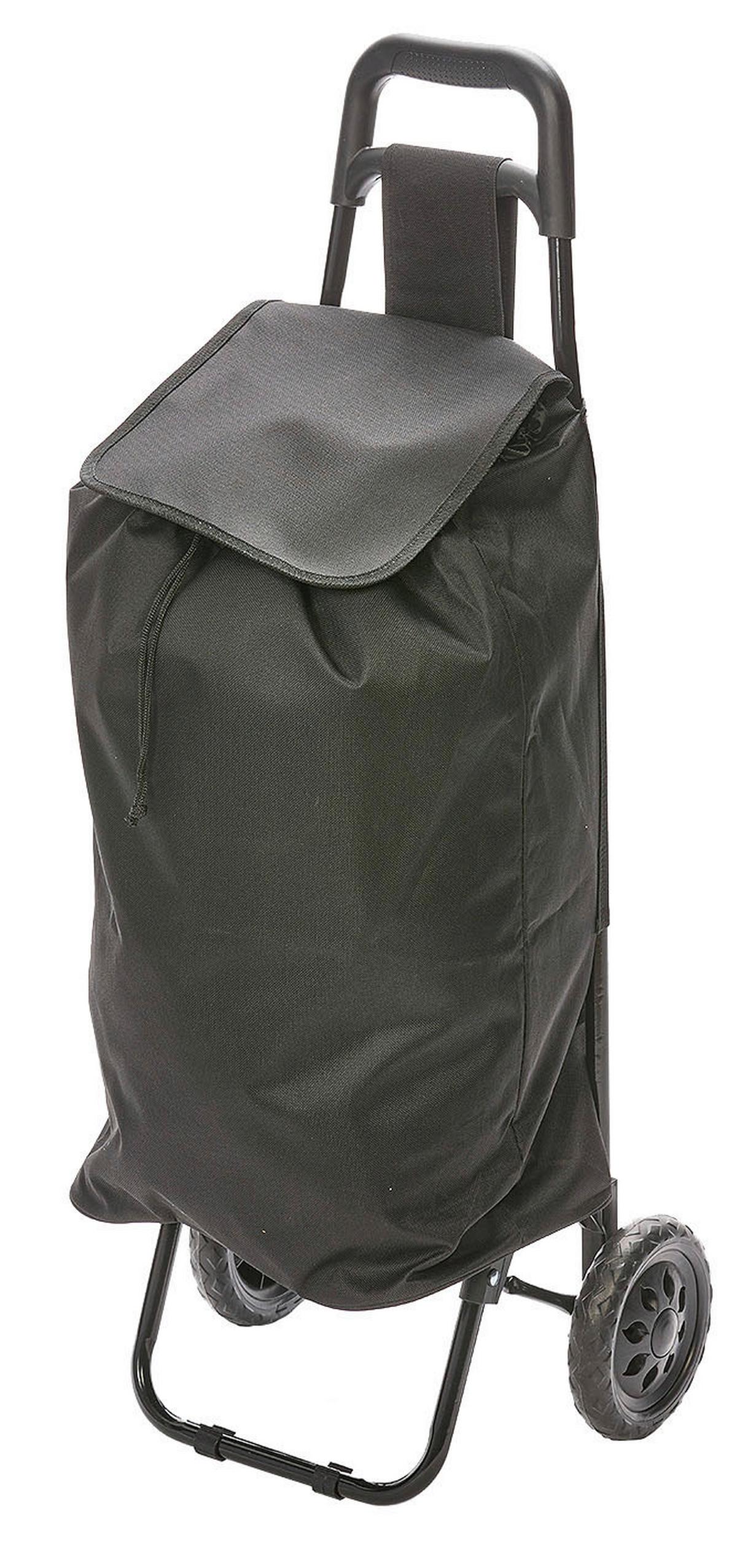 Einkaufstrolley Eva - Anthrazit, Basics, Textil/Metall (92/37/24cm)