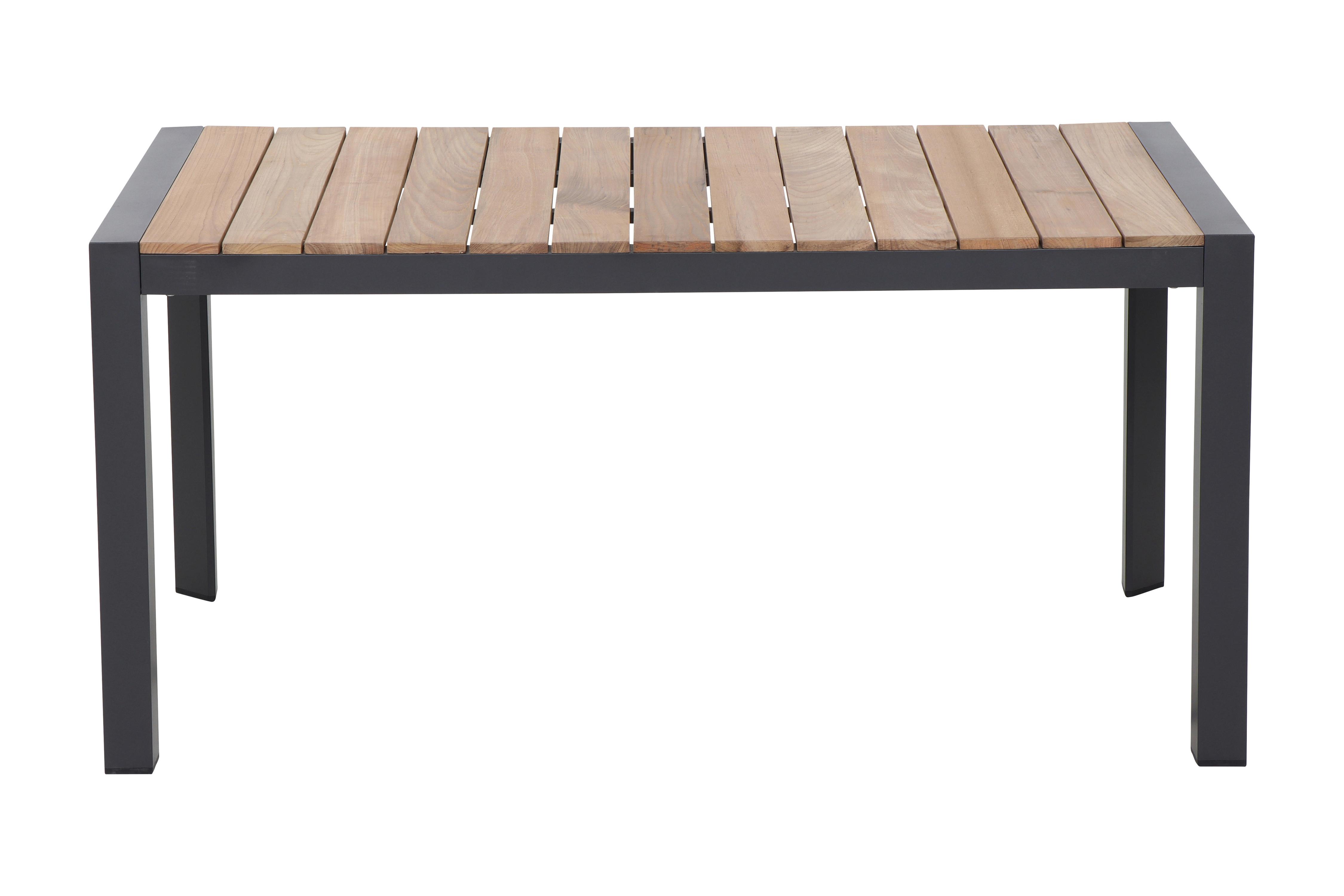 Gartentisch Teakholz/metall L 140 Cm - Anthrazit/Teakfarben, KONVENTIONELL, Holz/Metall (140/80/67cm) - Siena Garden