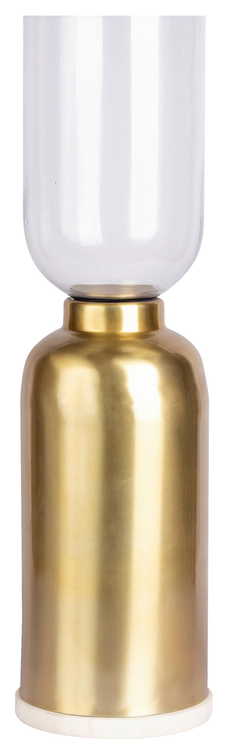 Kerzenhalter Shanti Goldfarben, D: 19 cm - Goldfarben, Trend, Glas/Stein (19/63,5/63.5cm) - Kayoom