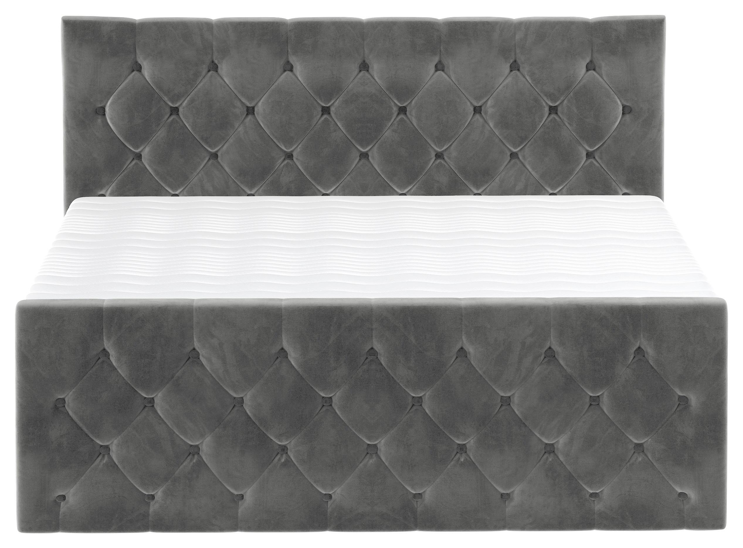 Boxspringbett Swing 19 Graphitfarben 160x200 cm H4 - Beige/Schwarz, ROMANTIK / LANDHAUS, Textil (164/121/236cm) - James Wood