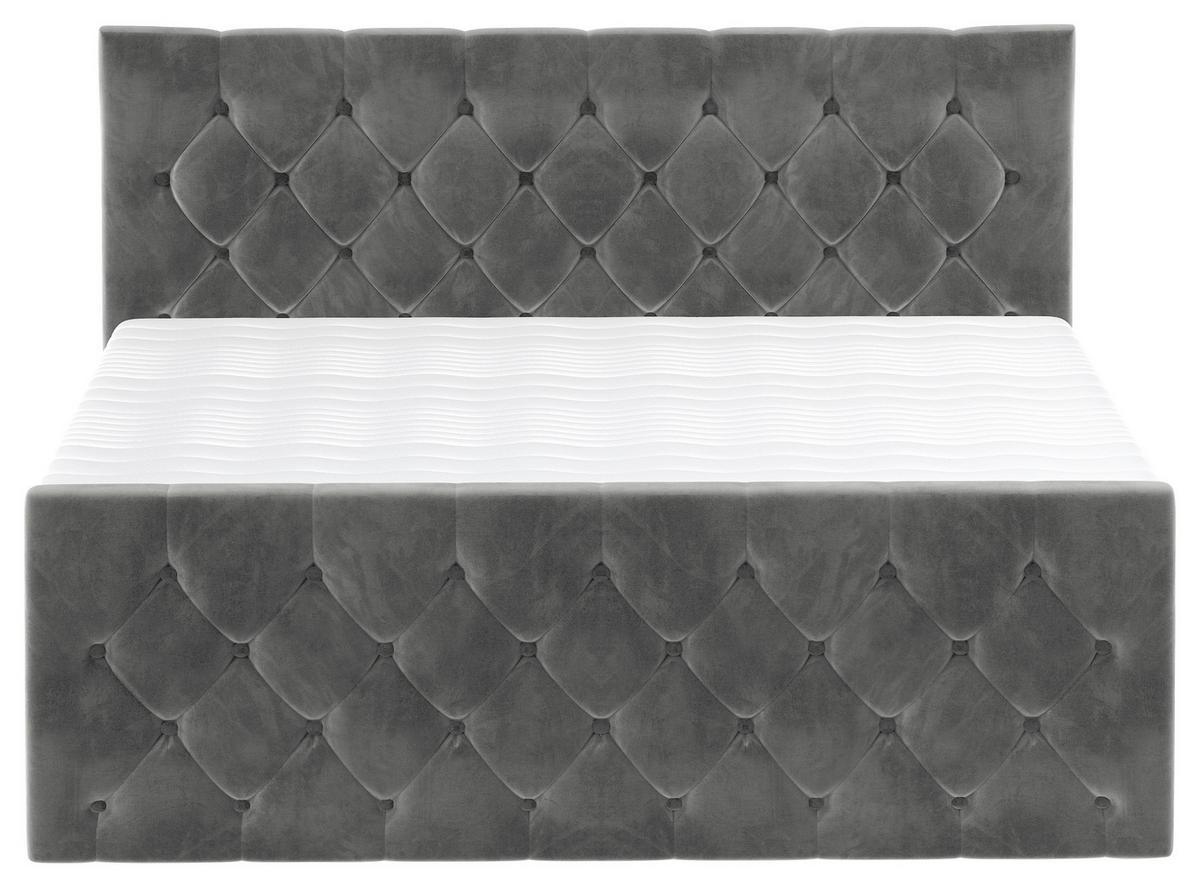 Boxspringbett Swing 19 Graphitfarben 140x200 Cm H2 - Beige/Schwarz, ROMANTIK / LANDHAUS, Textil (140/200cm) - James Wood