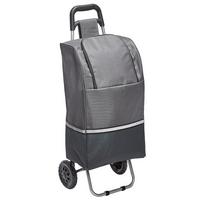 Einkaufstrolley Thermo Grau mit Reflektorstreifen - Grau, Basics, Textil (92/35/28cm)