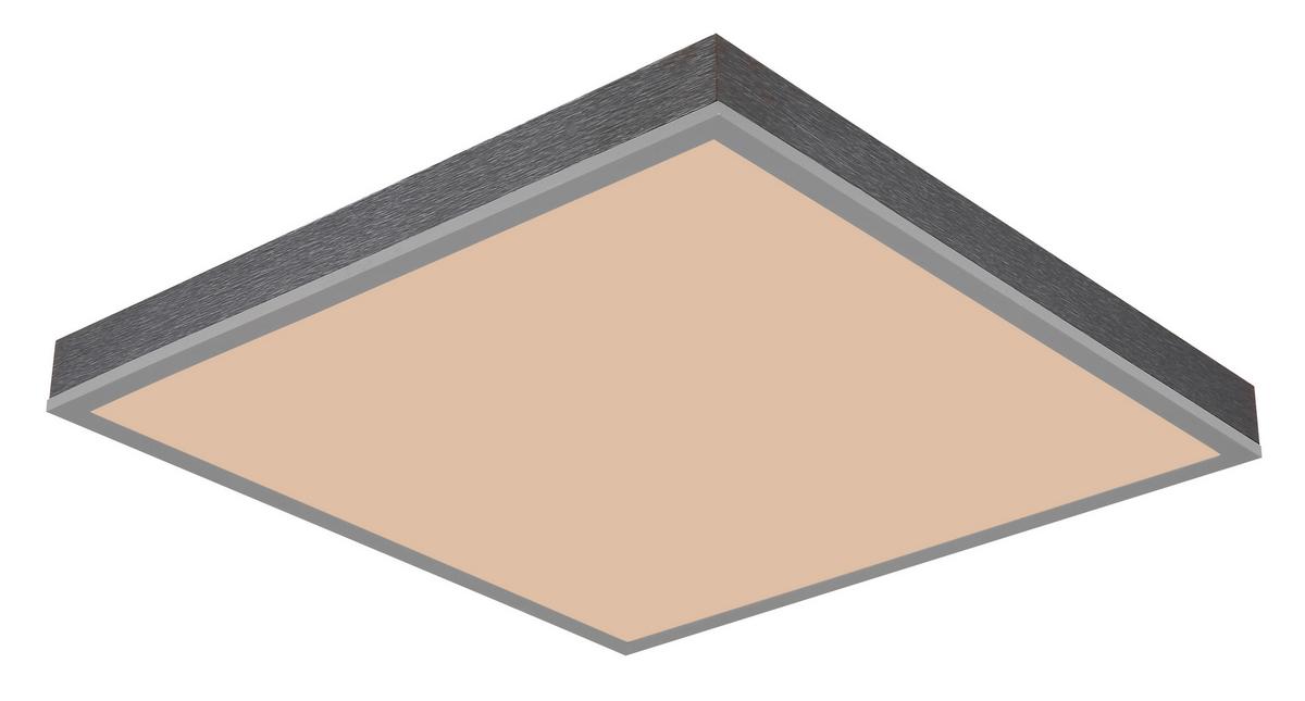 LED-Deckenleuchte Doro L: 45cm Silberfarben Weiß Dunkelgrau - Dunkelgrau/Silberfarben, Basics, Kunststoff/Metall (45/45/7,5cm) - Globo