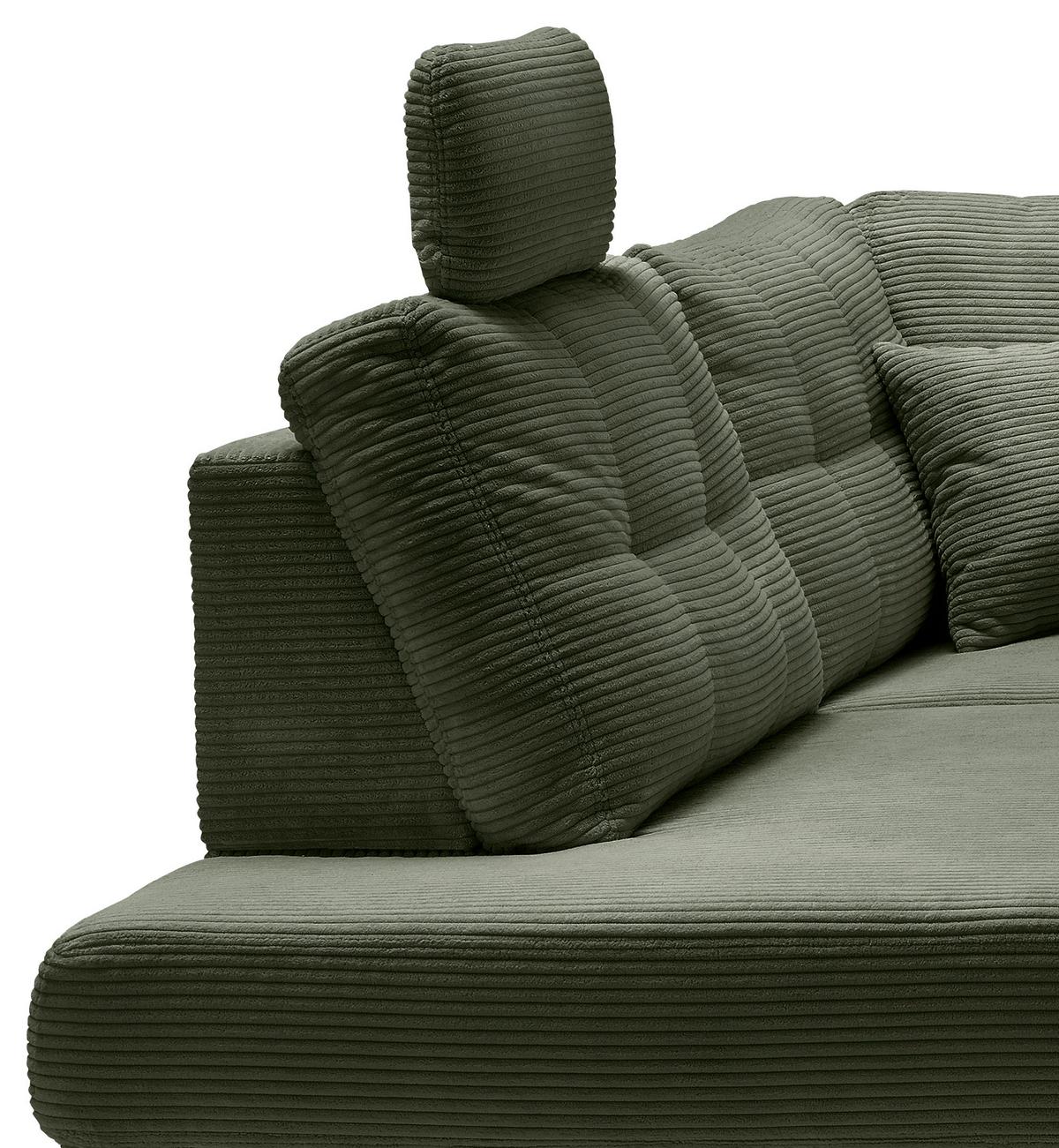 Ecksofa Brizzini Dunkelgrün S: 206x274 Cm - Dunkelgrün/Naturfarben, MODERN, Textil (206/274cm) - Livetastic