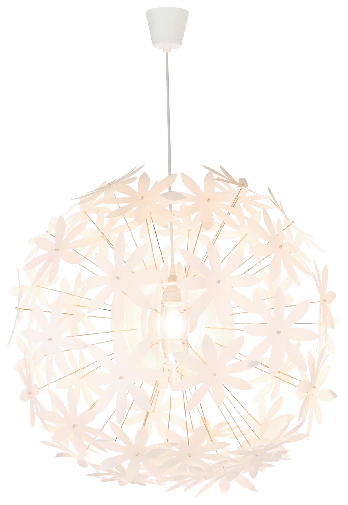 Hängeleuchte Stella H: 150 cm 1-Flammig, Blumen - Weiß, Basics, Kunststoff (60/150cm) - Globo