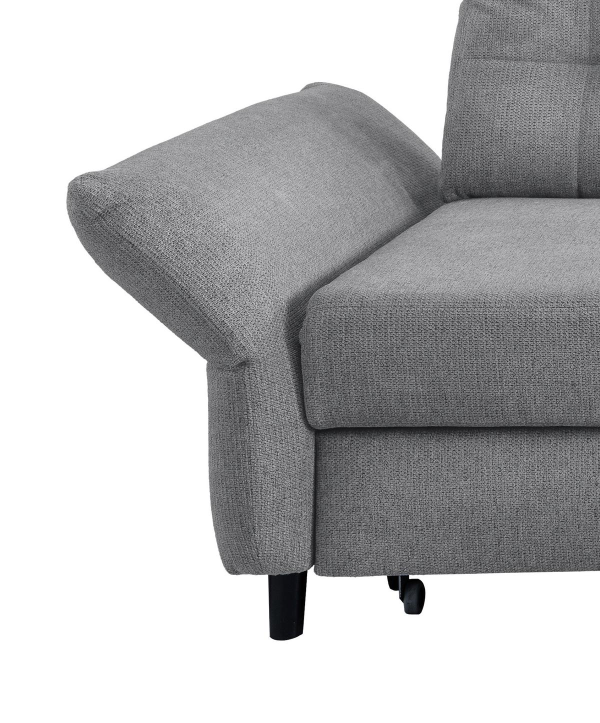 Ecksofa Brizzini Silberfarben S: 250-280/176 Cm - Mintgrau/Silberfarben, MODERN, Holz/Textil (250-280/176cm) - Livetastic