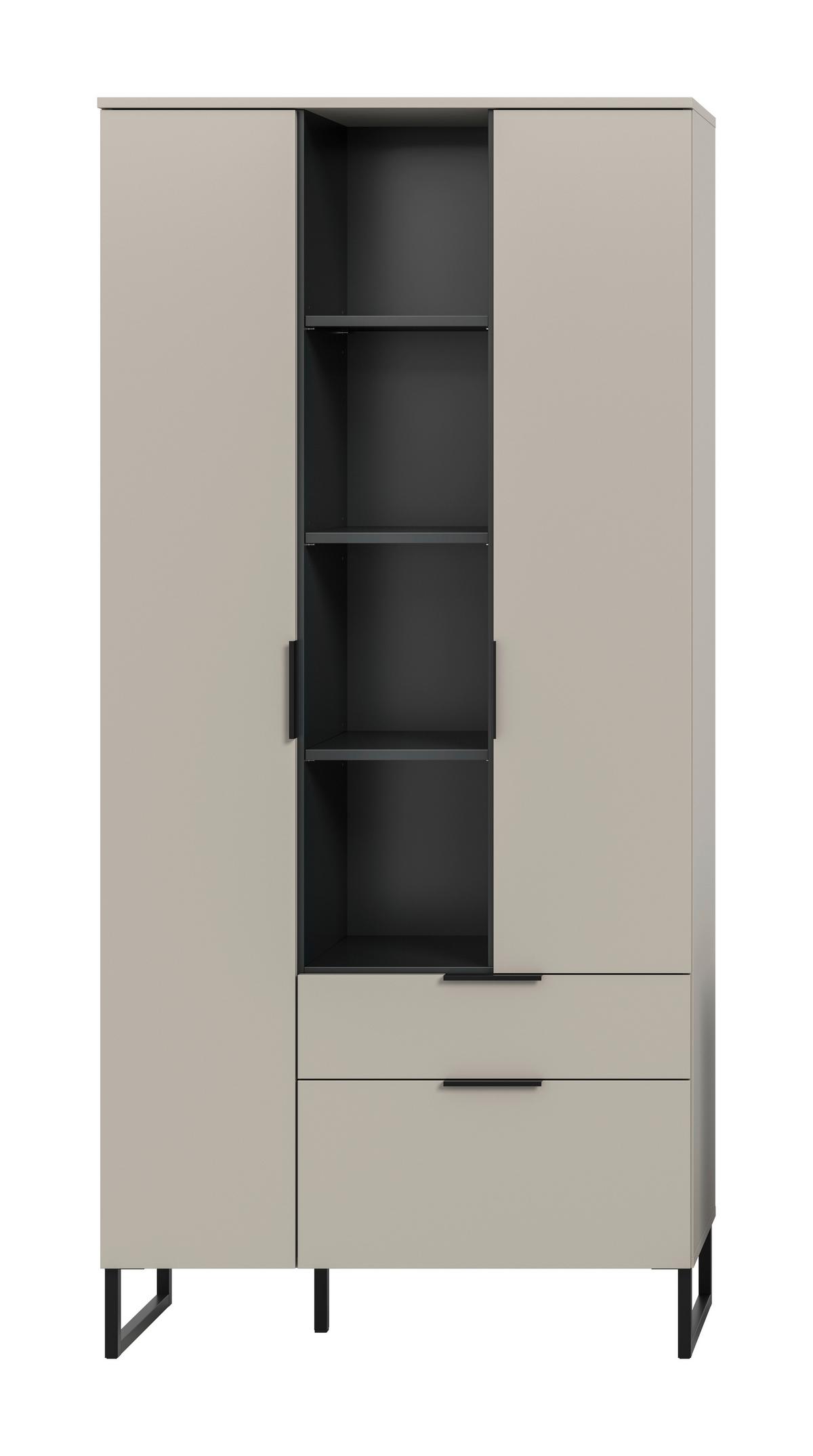 Standregal Noida Kaschmir B: 90 Cm - Kaschmir/Schwarz, Design, Holzwerkstoff (90/192/37cm) - Livetastic