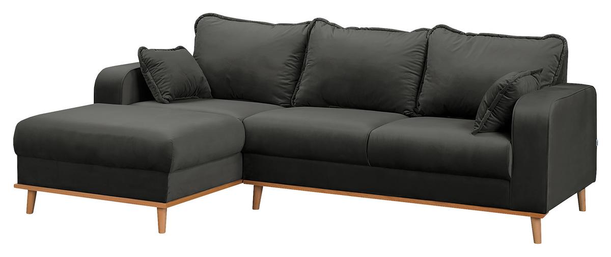 Ecksofa Beata Dunkelgrau S: 150x230 cm - Wengefarben/Dunkelgrau, Design, Textil (150/230cm) - Livetastic