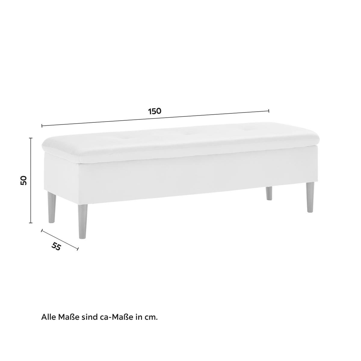 Lavice s úl. prostorem Jessy světlešedá - světle šedá/barvy buku, Moderní, dřevo/textil (150/50/55cm) - Bessagi Home