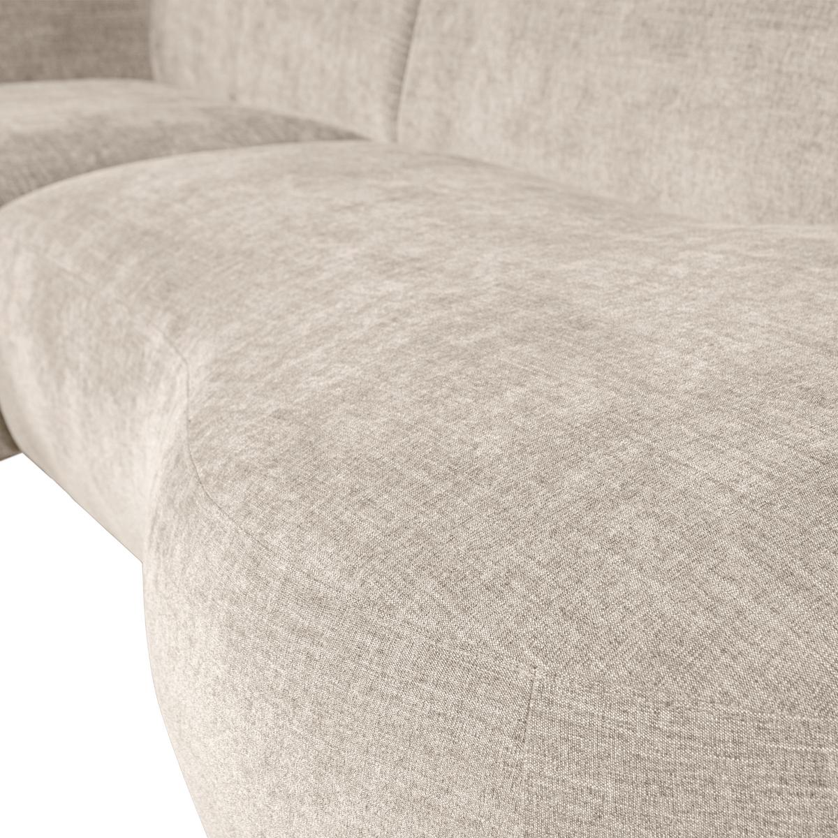 Ecksofa Polly Sandfarben S: 150x275cm - Sandfarben/Schwarz, Design, Textil (150/275cm) - Livetastic