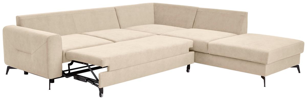 Sedacia súprava ADESSO, pravá, béžová farba - čierna/béžová, Konventionell, kov/textil (275/257cm) - MID.YOU