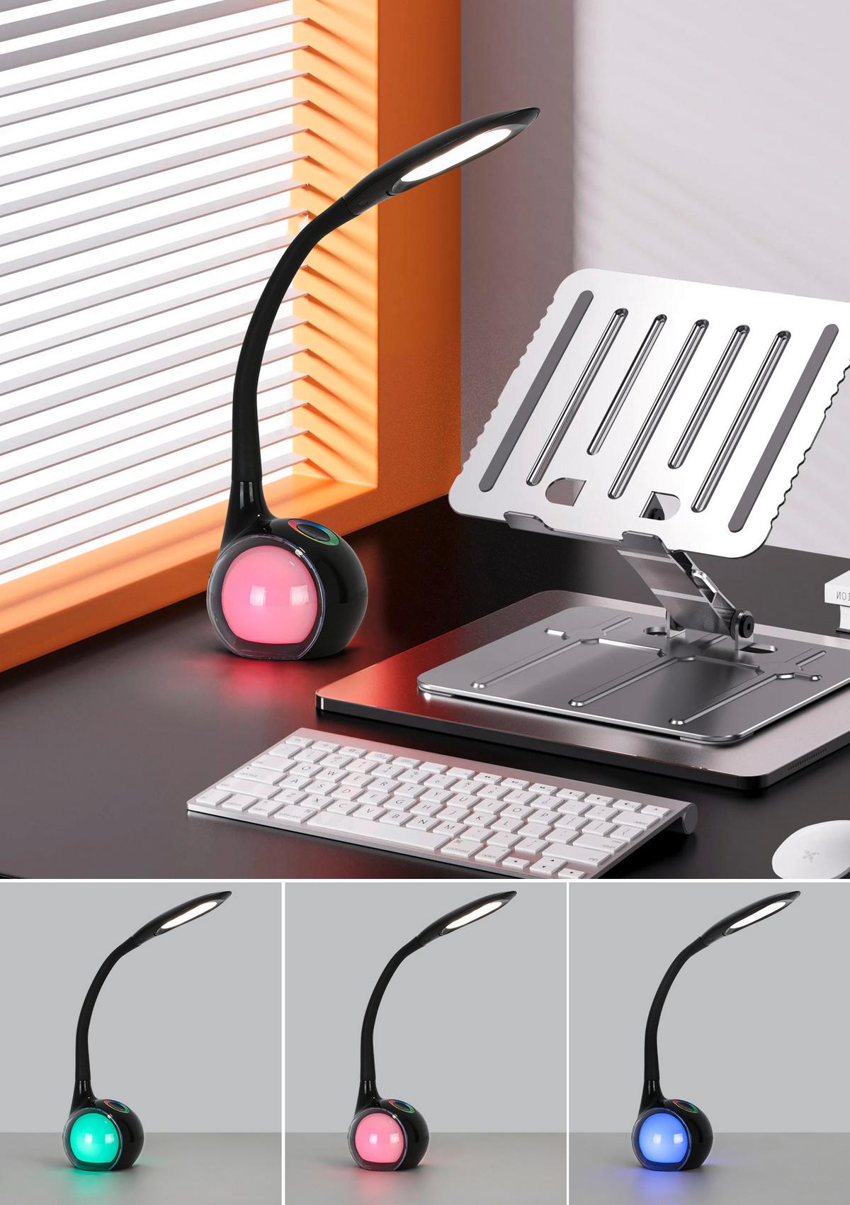 LED LAMPA NA PÍSACÍ STÔL NIHAT1 - priehľadné/čierna, Modern, kov/plast (max 30/13,5/max 53cm) - Mömax