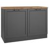 Spülenunterschrank Meran B: 120 cm Grau/Eiche Dekor - Eiche Wotan/Grau, LIFESTYLE, Holzwerkstoff (120/86/60cm) - Held