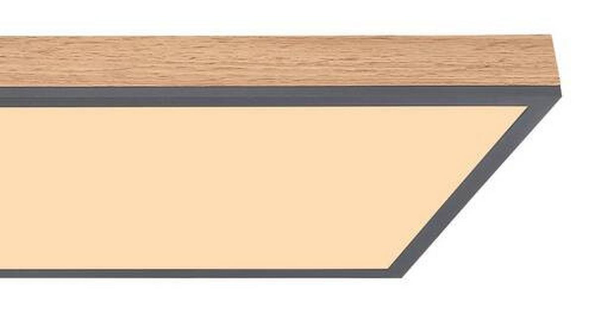 Led-deckenleuchte Doro L: 120 Cm - Opal/Graphitfarben, Basics, Kunststoff/Metall (120/30/6,5cm) - Globo
