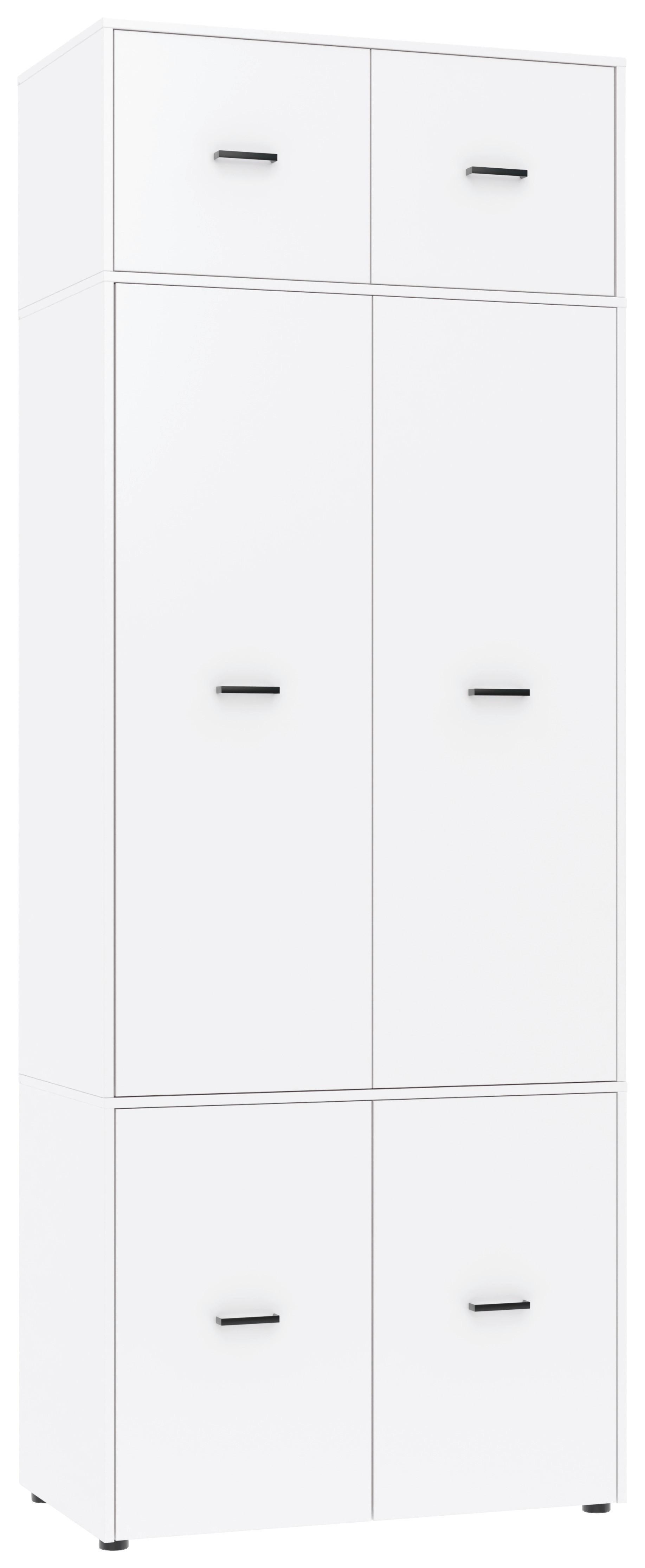 Kleiderschrank Kivo Weiß, B: 90 cm - Weiß, Basics, Holzwerkstoff (90/239,40/52,1cm)