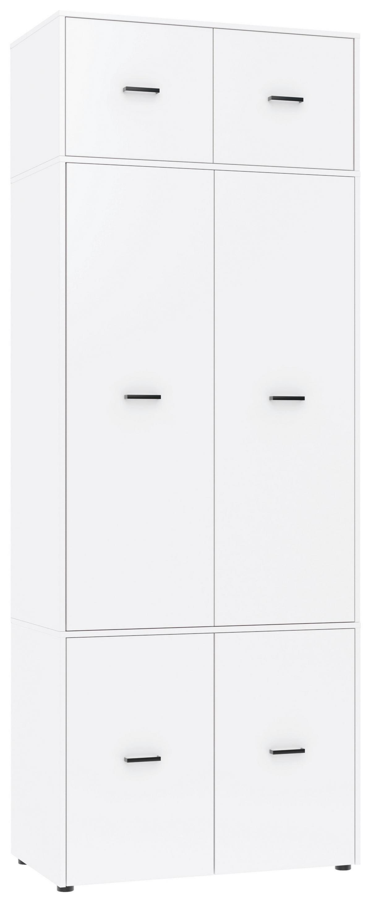 Kleiderschrank Kivo Weiß, B: 90 Cm - Weiß, Basics, Holzwerkstoff (90/239,40/52,1cm)