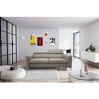 Schlafsofa Mondo, Hellgrau B: 206 cm - Silberfarben/Hellgrau, Design, Leder/Textil (206/95/101cm) - Livetastic