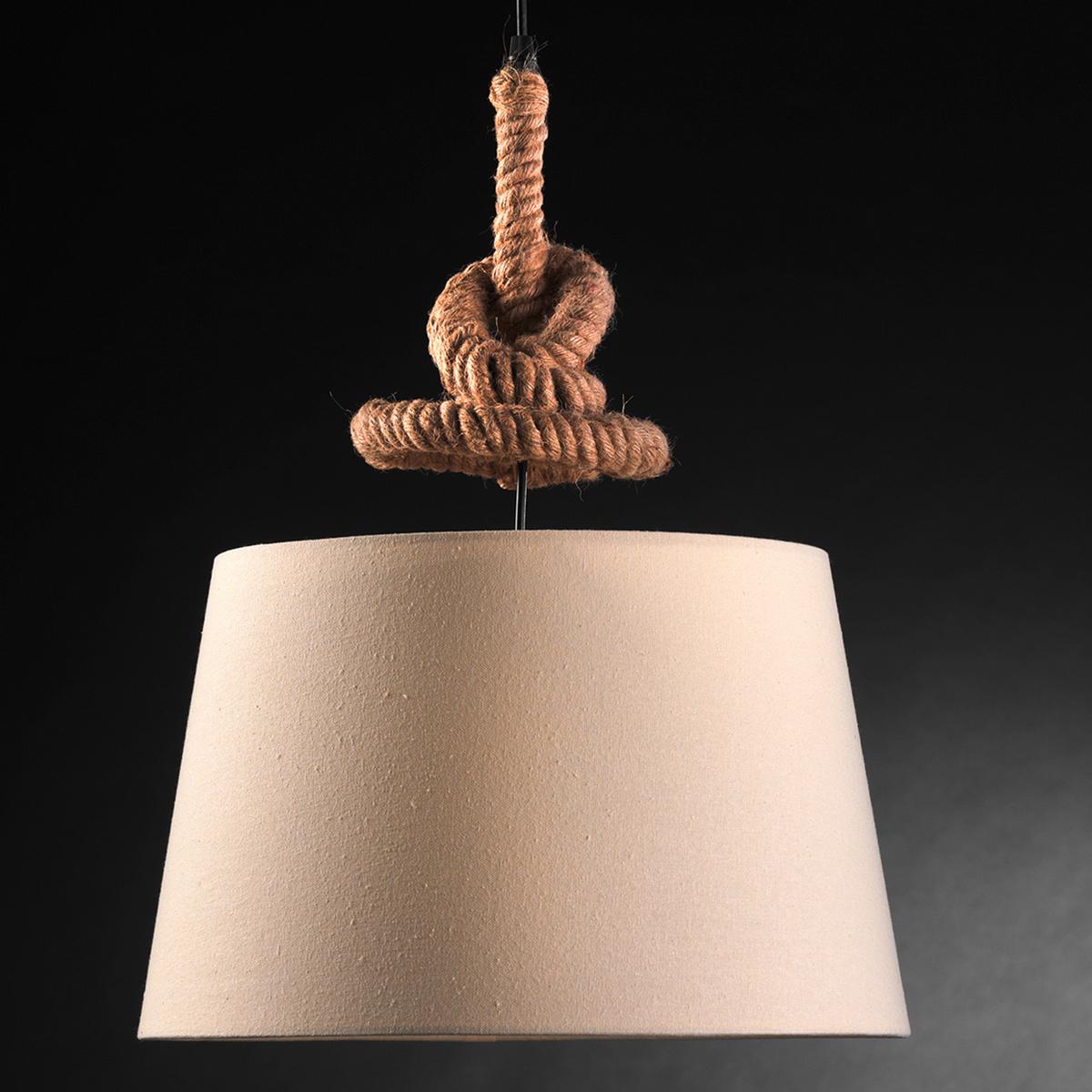 Pendelleuchte Perlmutt L: 40 cm 22w - Perlmutt, Natur, Textil (40/40/100cm)