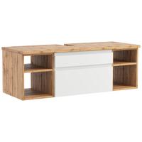 Hängender Waschbecken- Unterschrank Arosa B: 120 Cm - Eiche Wotan/Weiß, MODERN, Holzwerkstoff (120/41/47cm) - Held