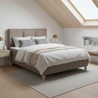 Boxspringová posteľ MONZA 160x200, hnedá - hnedá/farba duba, Modern, drevo/textil (160/200cm) - Bessagi Home