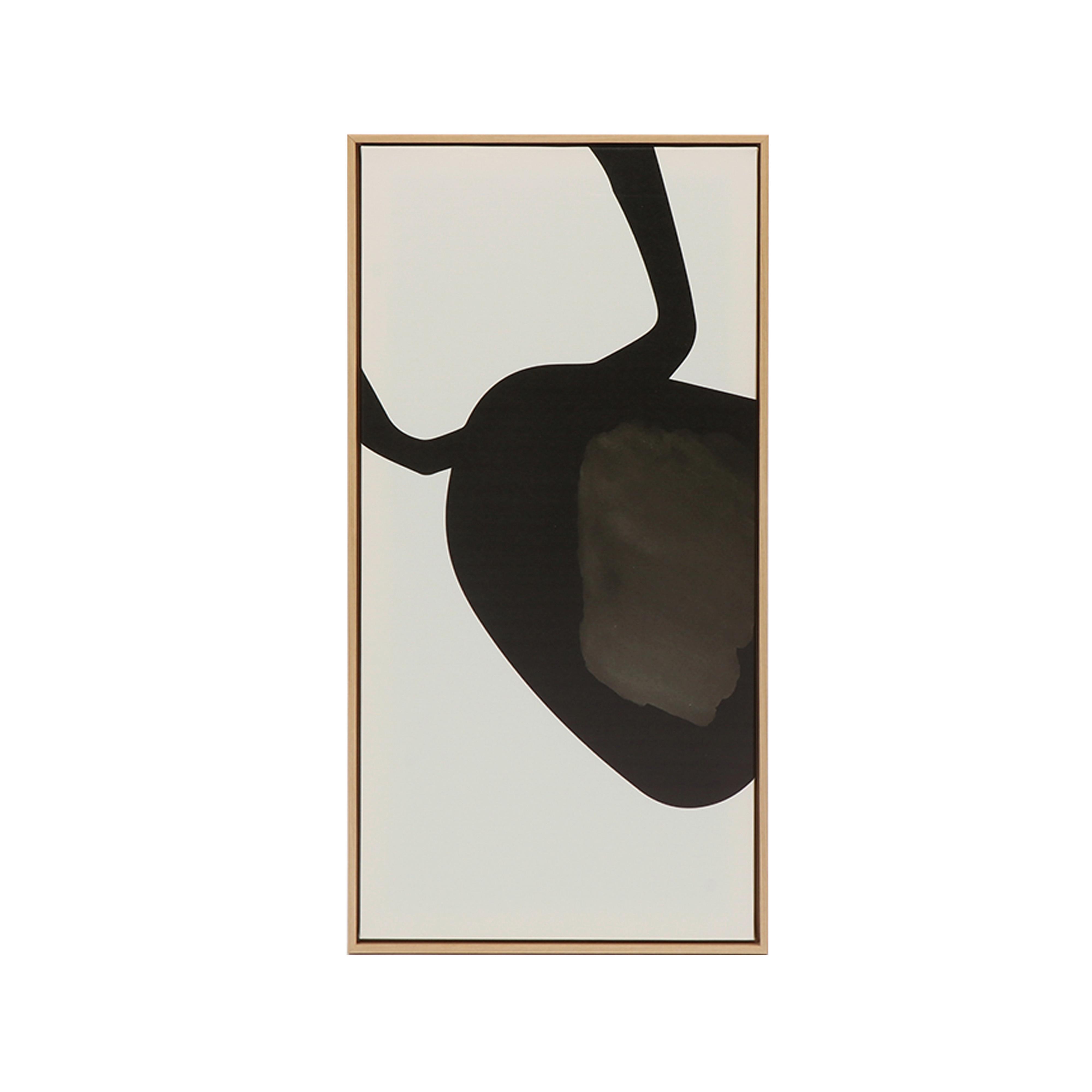 Leinwandbild Fabricio Abstrakt Schwarz/Weiß 40x80 cm - Schwarz/Naturfarben, Basics, Holzwerkstoff/Kunststoff (40/80/3,5cm) - Luca Bessoni