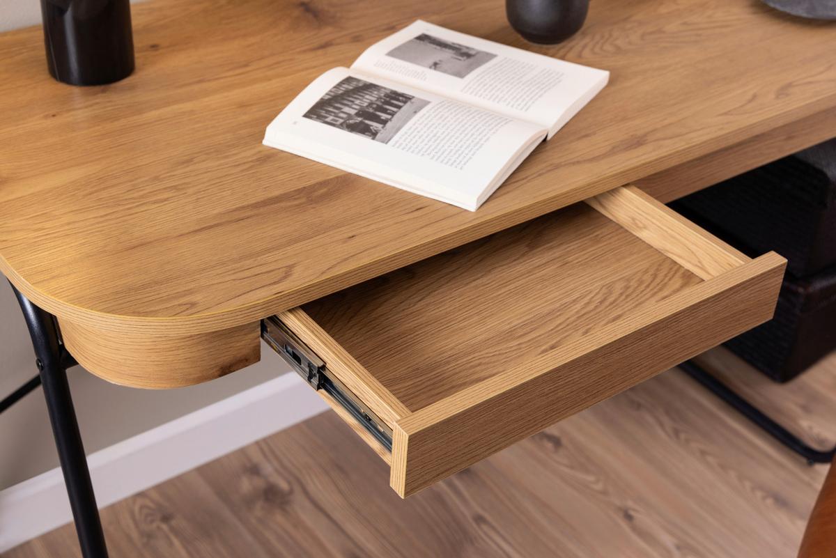 Íróasztal Blueton 120/60cm - tölgyfa színű, Design, faalapú anyag/fém (120/60/75cm) - MID.YOU