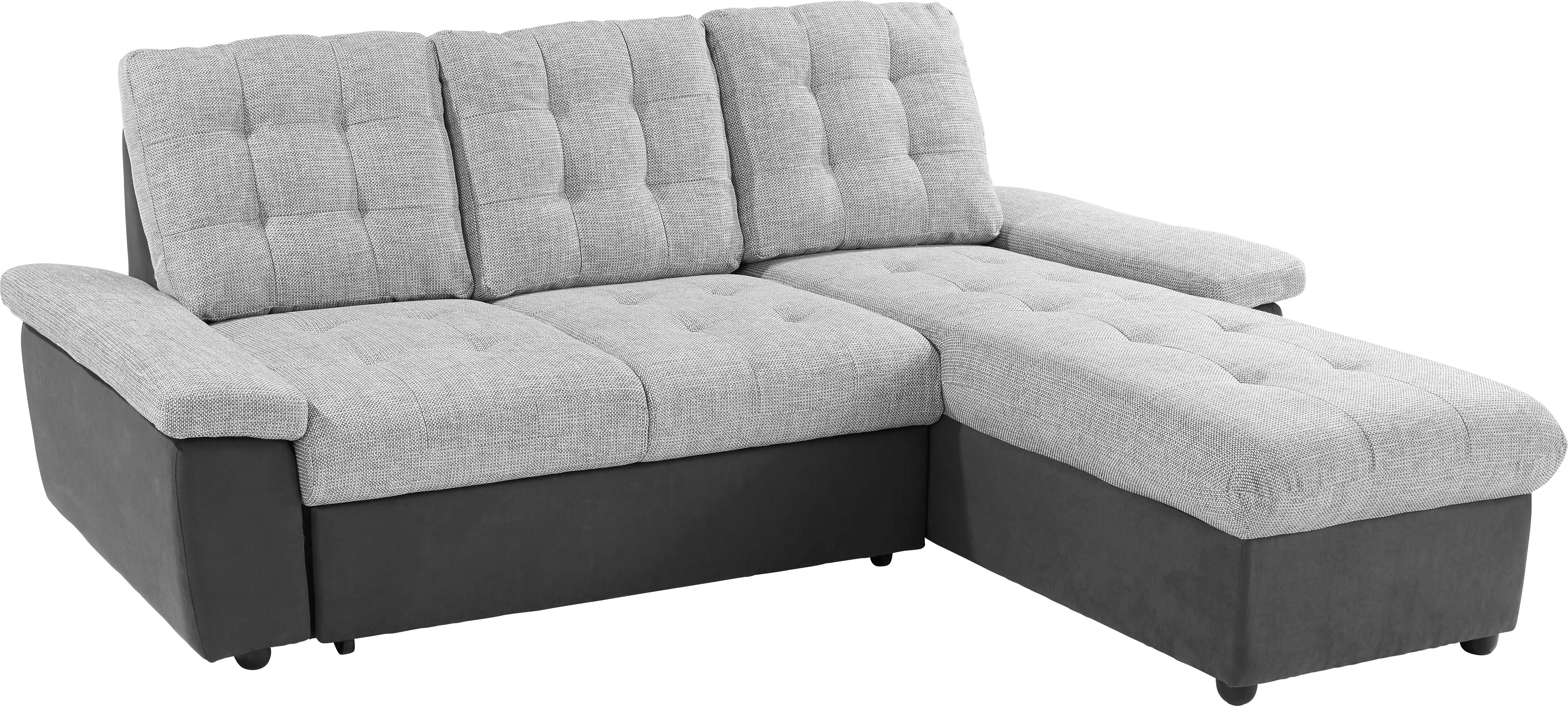 Sarokgarnitúra Gerald - Világosszürke/Antracit, Basics, Karton/Faalapú anyag (216/164cm)