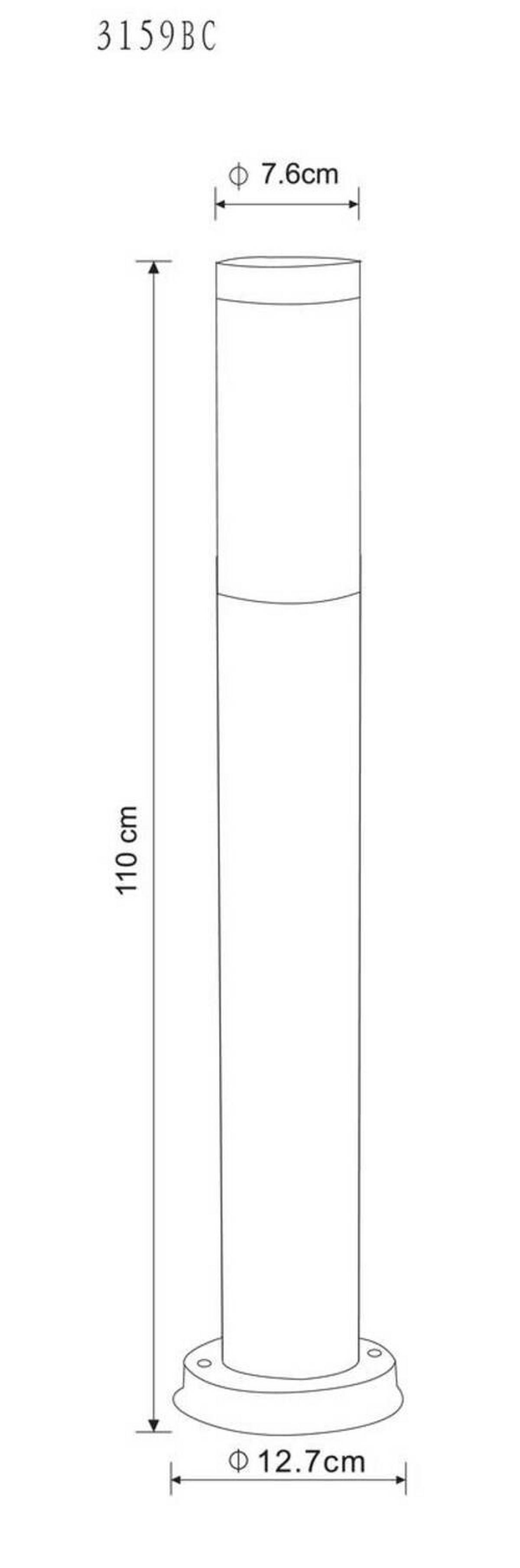 Außenleuchte 3159bc - Schwarz/Grau, Design, Kunststoff/Metall (12,7/110cm) - Globo