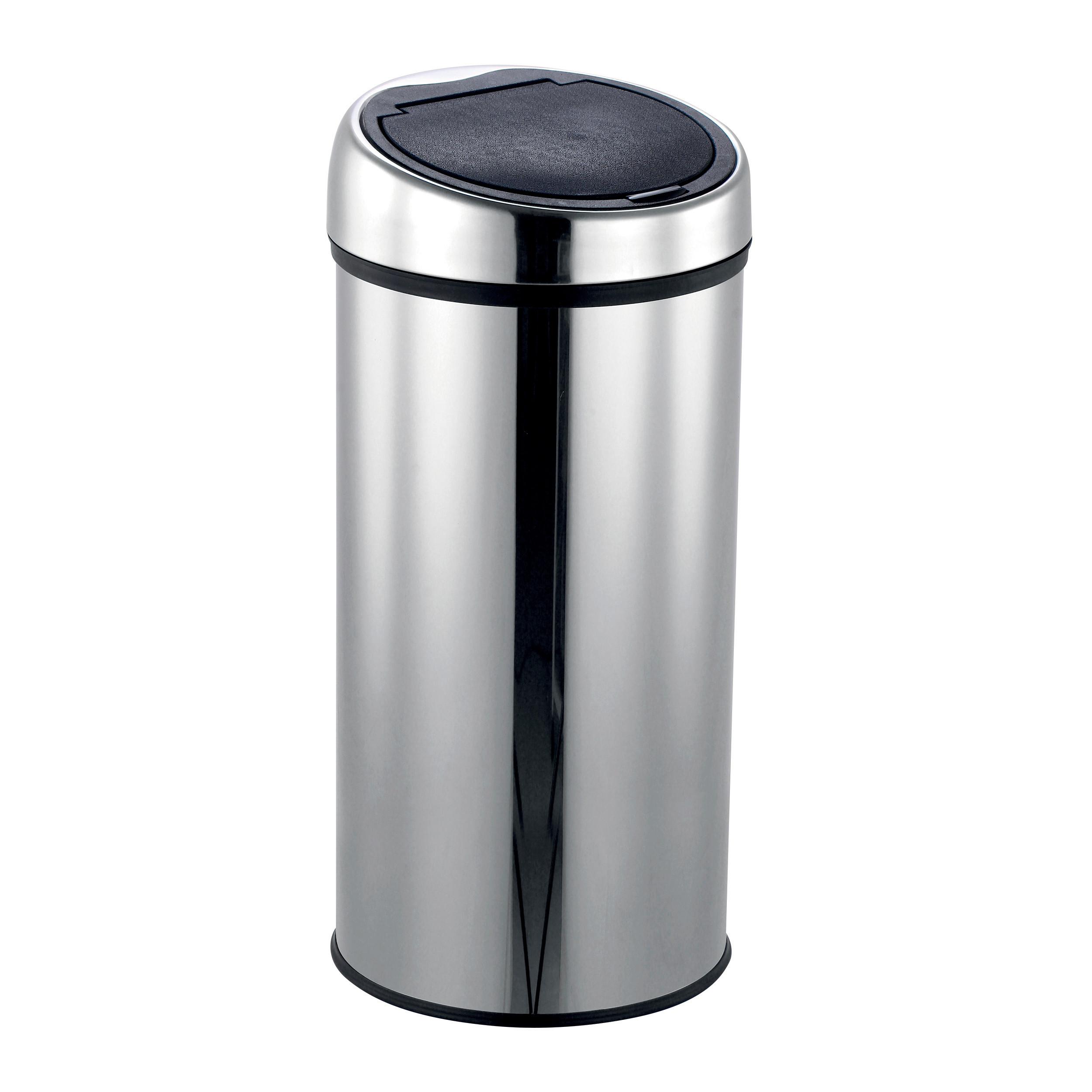 Abfalleimer Metall30l - Silberfarben/Schwarz, Basics, Metall (35cm) - Spirella