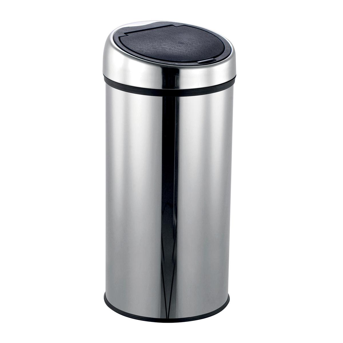 Abfalleimer Metall30l - Silberfarben/Schwarz, Basics, Metall (35cm) - Spirella
