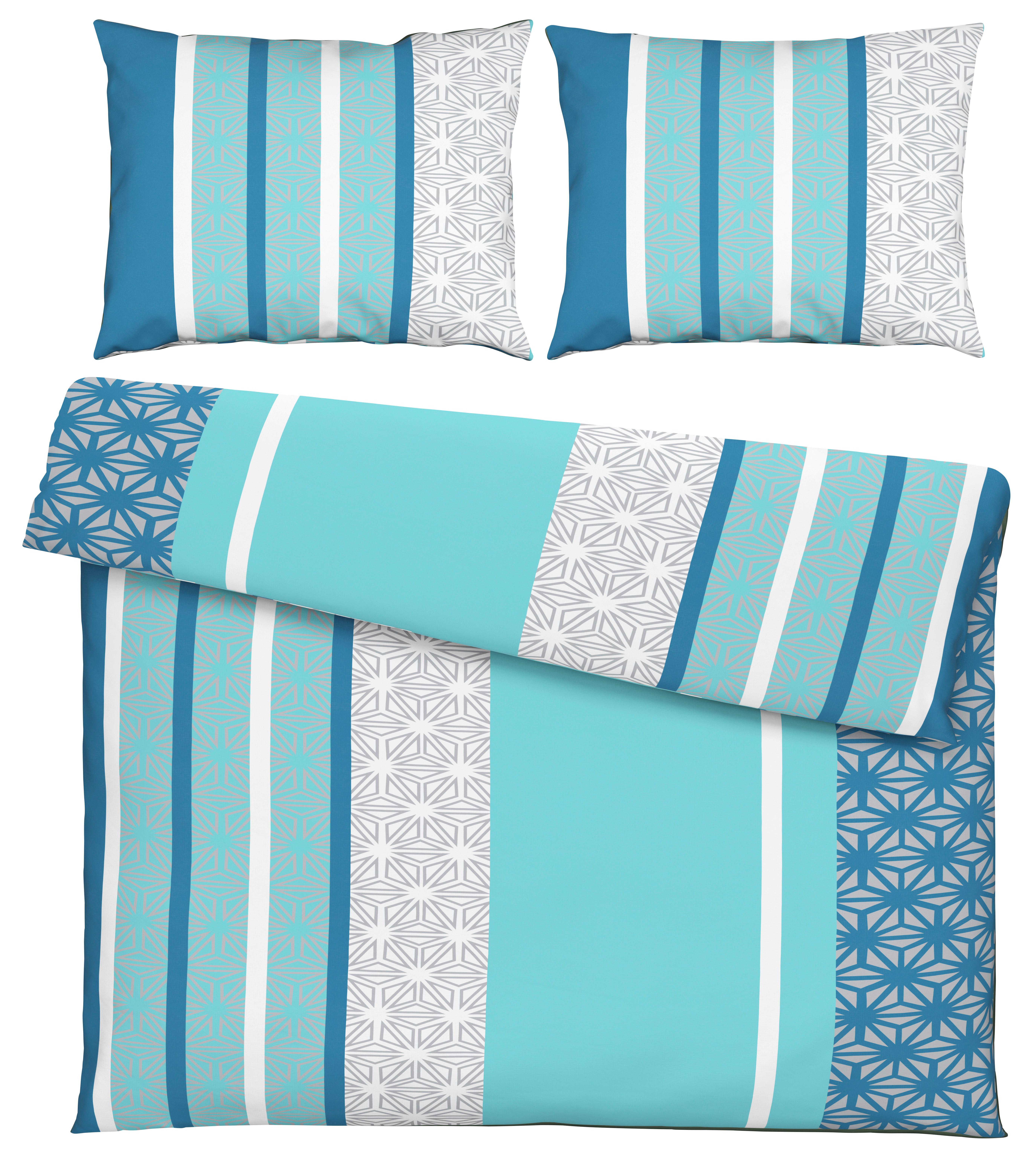 Povlečení Sara, 2x70/90 200/220cm - tyrkysová, textil (200/220cm) - Based