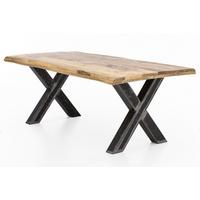 ESSTISCH Schwarz/Naturfarben L: 200cm - Schwarz/Naturfarben, MODERN, Holz/Metall (200/100/76cm) - MID.YOU