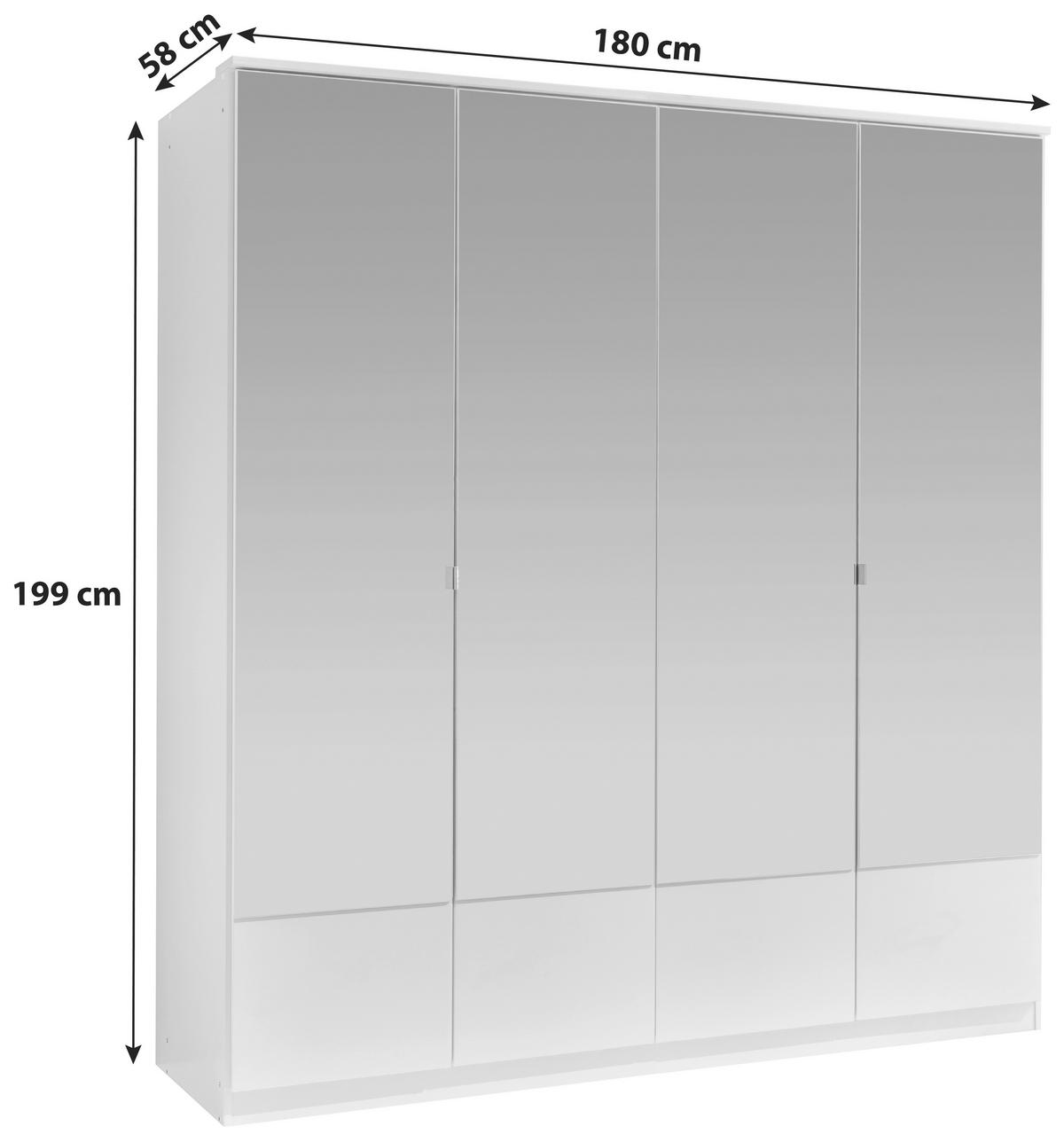 Drehtürenschrank Mit Spiegel 180cm Imago, Sägerau Dekor - Eichefarben, KONVENTIONELL, Glas/Holzwerkstoff (180/199/58cm) - MID.YOU