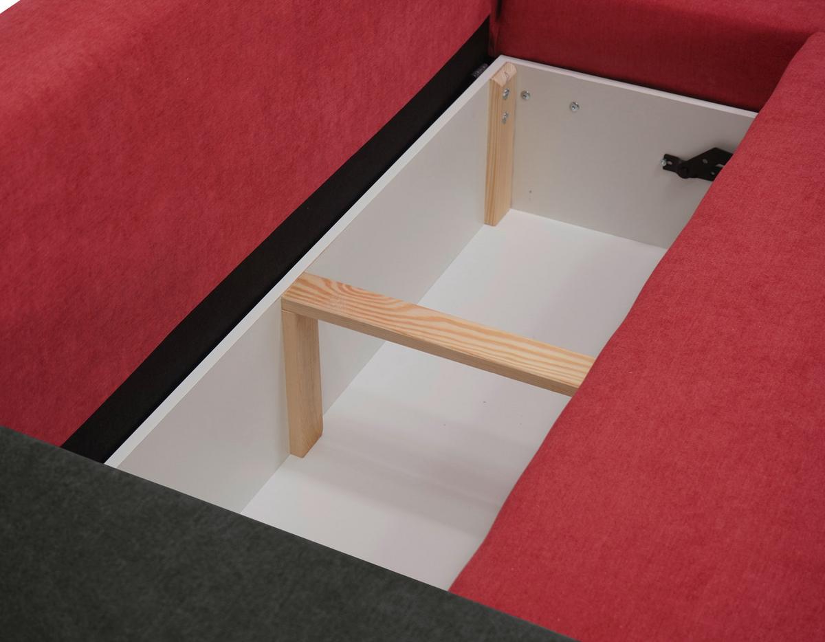 Ecksofa Time Anthrazit, Rot S: 178x248 Cm - Anthrazit/Rot, Design, Textil (178/248cm) - MID.YOU