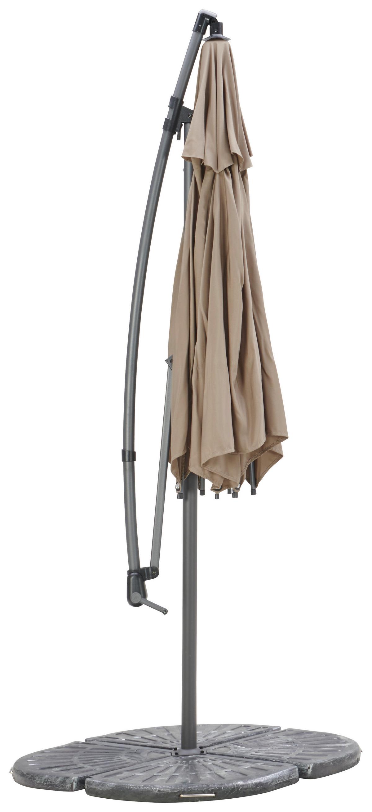 Ampelschirm Exellent BxHxT: 300x300x248 cm Taupe - Taupe/Anthrazit, MODERN, Textil/Metall (300/300/248cm) - Beldano