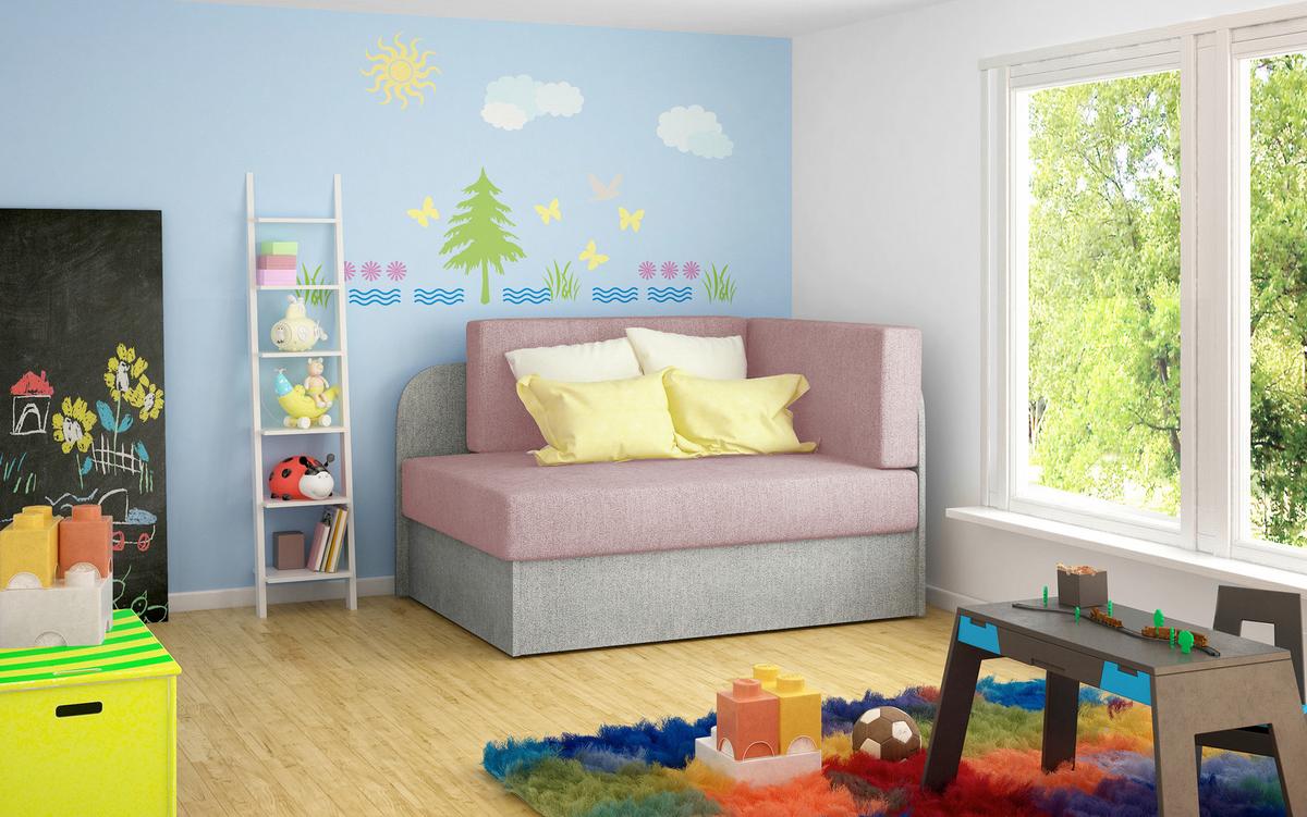 Récamiere Rosa Rechts Grau, Pink, B: 104 Cm - Hellgrau/Schwarz, Design, Textil (104/60/75cm) - MID.YOU