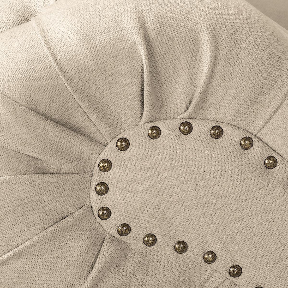 Récamiere Pako Creme B: 185cm - Creme/Braun, Design, Textil (185/93/75cm) - Livetastic