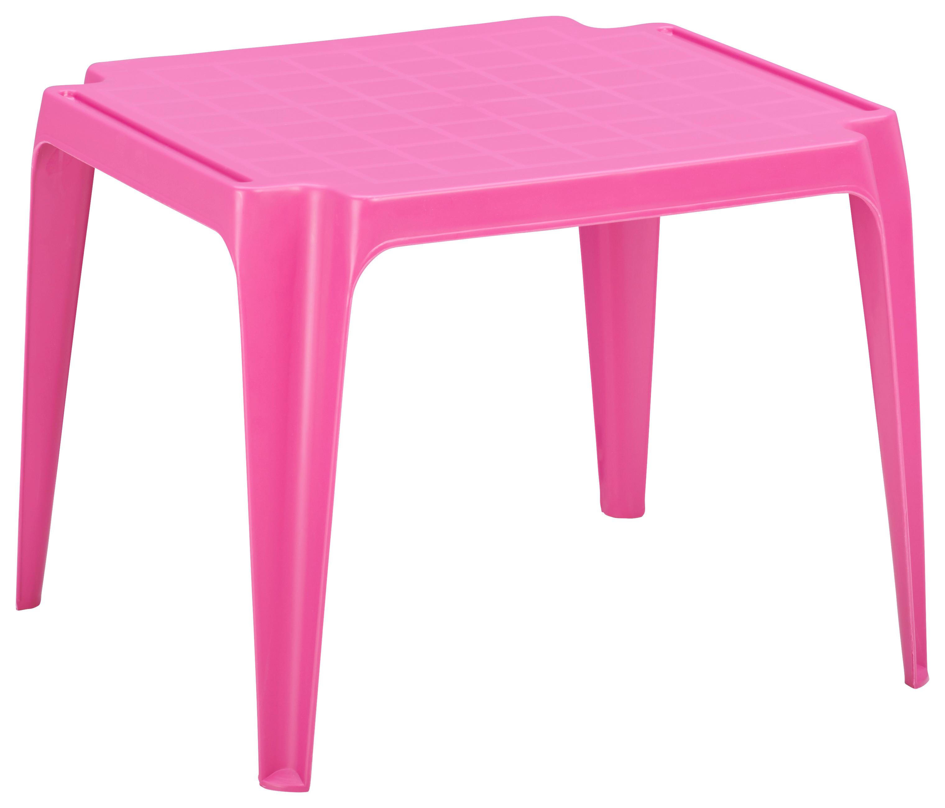 Kindertisch Tavolo Baby Pink Kunststoff Wetterfest - Pink, MODERN, Kunststoff (55/50/44cm) - BUNINO