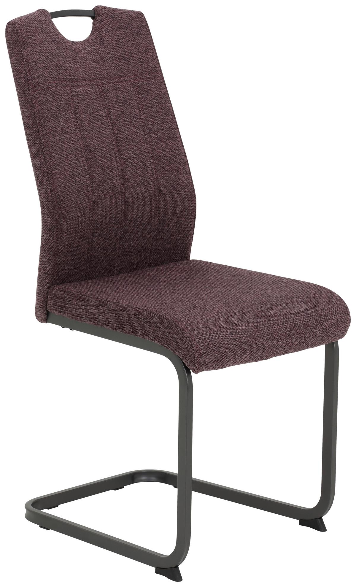 Schwingstuhl-Set Britta S Dunkelrot - Grau/Dunkelrot, MODERN, Textil/Metall (44/100/59cm) - MID.YOU